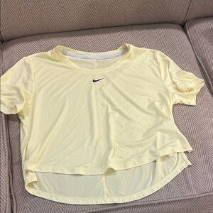Nike Women's Light Yellow Short Sleeve Tee